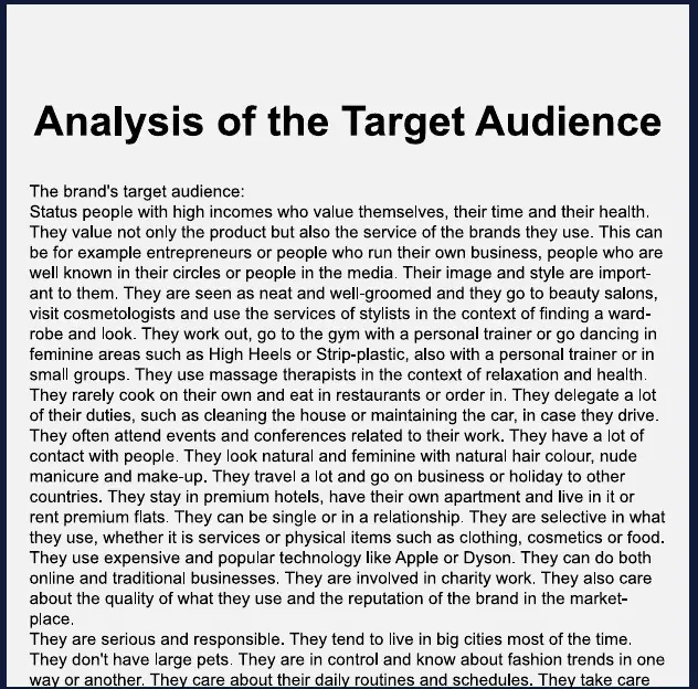 Target audience analysis
