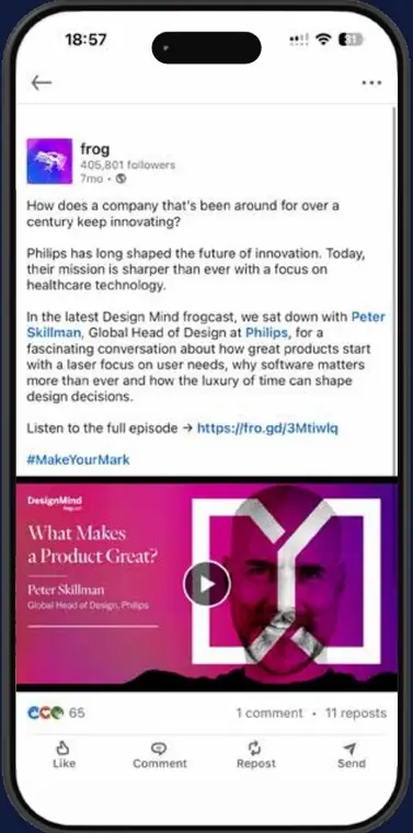 Design Mind frogcast — social rollout